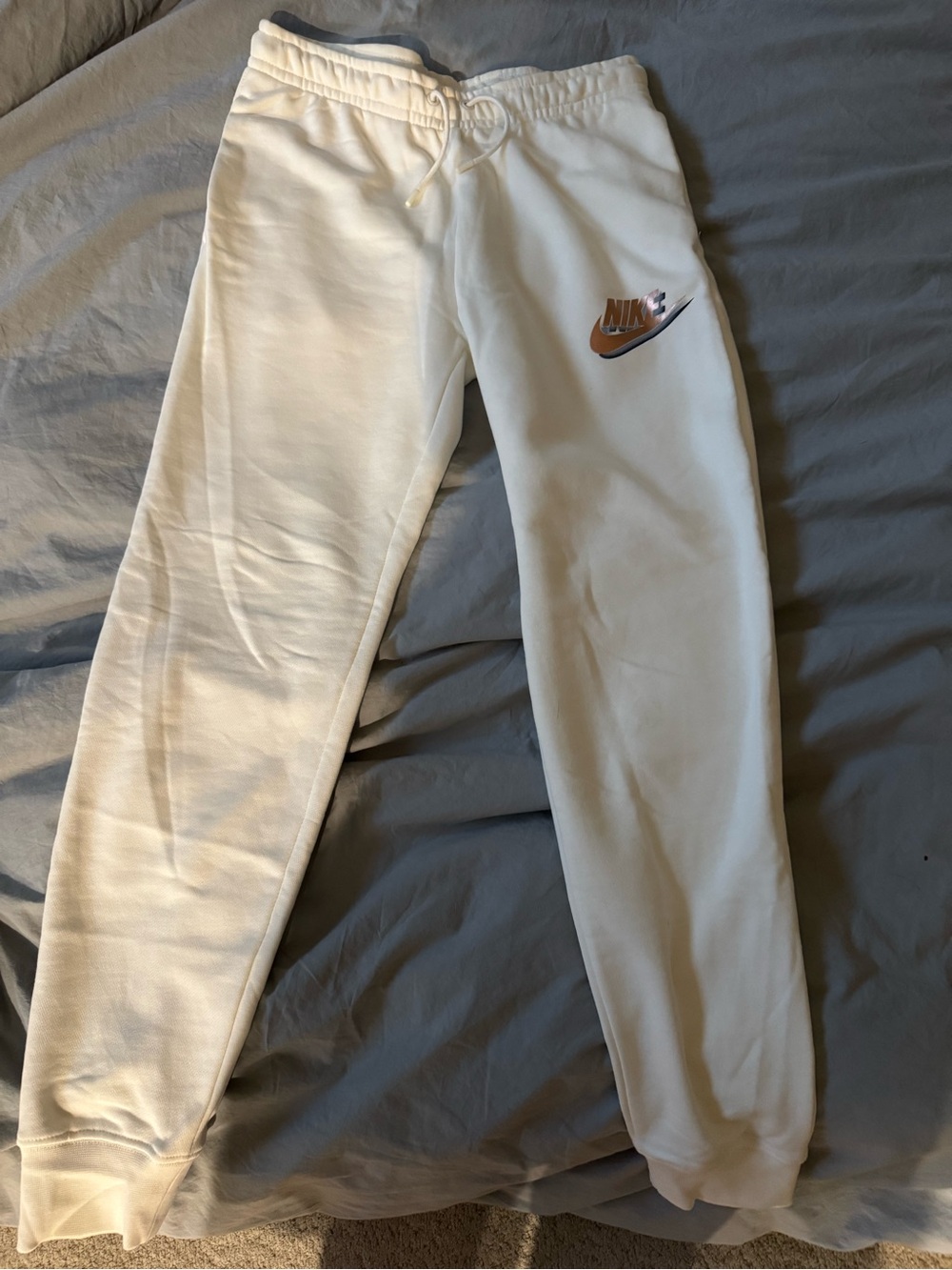 Nike White Fleece Jogger Pants
